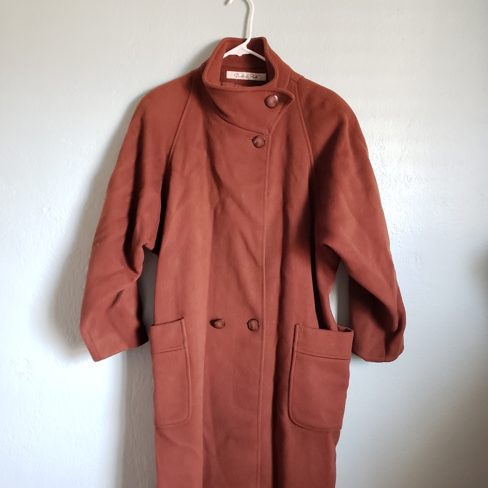 Vintage Central Park brown wool coat, size large